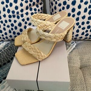 Dolce Vita, Paily Raffia Heels, size 8, Vanilla color